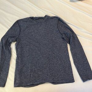 Men’s Lululemon Long Sleeve Running Shirt, Heather Gray/Blue, Size Medium